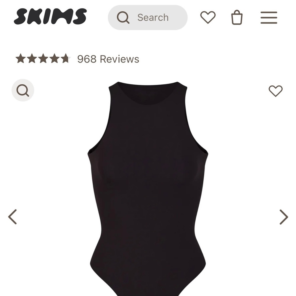 SKIMS Black High Neck Bodysuit